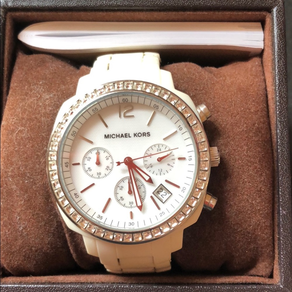 Michael Kors Chronograph White Acrylic Watch